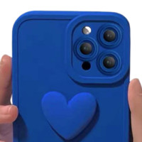 YINUO 以诺 iPhone 13 mini 硅胶手机壳 瞳眼 克莱因蓝+蓝爱心