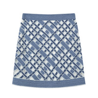 LILY 丽丽 女士短款半身裙 121119C69074012 蓝色 L