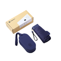 mamoru 葵 6骨六折晴雨伞 藏蓝色