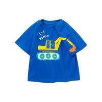 balabala 巴拉巴拉 208222117102-80519 男童印花T恤 中国蓝 110cm