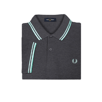 FRED PERRY 佛莱德·派瑞 男士短袖POLO衫 FPXPOCM3600XM 灰色/亮绿 S