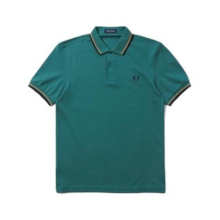 FRED PERRY 佛莱德·派瑞 男士短袖POLO衫 FPXPOCM3600XM 绿色/橘色 XL