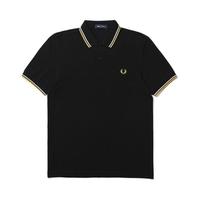 FRED PERRY 佛莱德·派瑞 男士短袖POLO衫 FPXPOCM3600XM 黑色/黄白 L