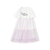 balabala 巴拉巴拉 208222111027-00317 女童连衣裙 白紫色调 140cm