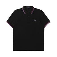 FRED PERRY 佛莱德·派瑞 男士短袖POLO衫 FPXPOCM3600XM 黑色/红蓝 S