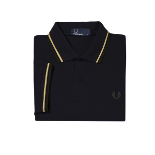 FRED PERRY 佛莱德·派瑞 男士短袖POLO衫 FPXPOCM3600XM 海军蓝/黄绿 XS