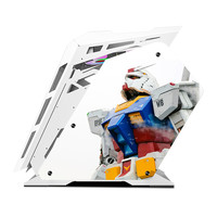 玩嘉 WJCOOLMAN 大咖PRO ATX机箱 半侧透 高达白+晶钻风扇 7个装