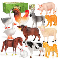 纽奇 儿童仿真动物园套装 农场动物*12+画册