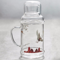 容山堂 玻璃彩绘瑞鹤凉水瓶 小号 1000ml
