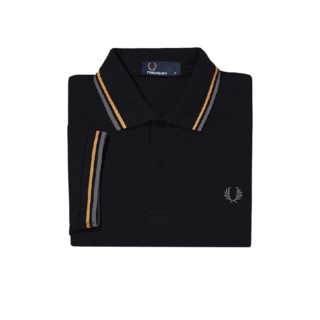 FRED PERRY 佛莱德·派瑞 男士短袖POLO衫 FPXPOCM3600XM 黑色/黄灰 XL