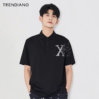 TRENDIANO 潮牌男装上衣短袖t恤上衣飞鸟印花Polo衫男3RE3020740