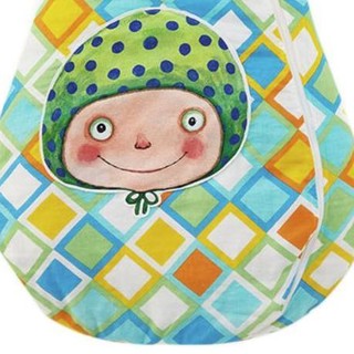 米乐鱼 我不是完美小孩系列 婴儿一体睡袋 快乐头巾 90码