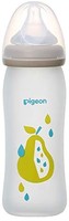 Pigeon 贝亲 宽口径玻璃奶瓶 外层硅胶保护涂层玻璃奶瓶 240ml 3个月+ M号奶嘴 水果