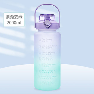 TiaNXI 天喜 塑料杯 水杯女生大容量健身运动水壶紫渐变绿