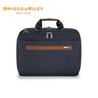BRIGGS&RILEY/布雷格雷利 15.6英寸公文包可扩展商务笔记本电脑包大容量横款手提包 蓝色
