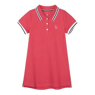 HAZZYS 哈吉斯 HZOXGD52CZ555 女童短袖POLO裙 西瓜红 155cm