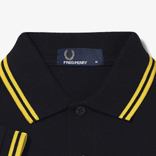 FRED PERRY 佛莱德·派瑞 男士短袖POLO衫 FPXPOCM3600XM 黑色/柠檬黄 M