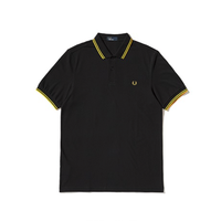 FRED PERRY 佛莱德·派瑞 男士短袖POLO衫 FPXPOCM3600XM 黑色/柠檬黄 XS