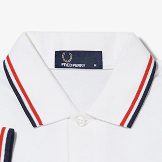 FRED PERRY 佛莱德·派瑞 男士短袖POLO衫 FPXPOCM3600XM 白色/红黑 S