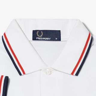 FRED PERRY 佛莱德·派瑞 男士短袖POLO衫 FPXPOCM3600XM 白色/红黑 M