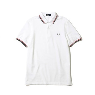 FRED PERRY 佛莱德·派瑞 男士短袖POLO衫 FPXPOCM3600XM 白色/红黑 L