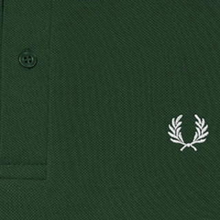 FRED PERRY 佛莱德·派瑞 男士短袖POLO衫 FPXPOCM3600XM 墨绿色/白色 L