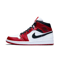 AIR JORDAN 正代系列 Air Jordan 1 Mid (GS) 大童篮球鞋 554725-173 红色/白色 38.5