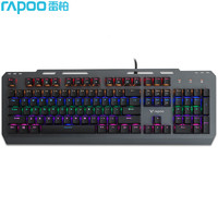 RAPOO 雷柏 GK500黑色红轴混彩背光游戏机械键盘赛博朋克复古朋克键帽有线外接键盘台式笔记本电脑办公家用104键电竞
