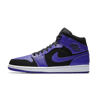 AIR JORDAN 正代系列 Air Jordan 1 Mid (GS) 大童篮球鞋 554725-051 黑紫色 40