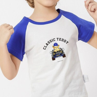 Classic Teddy 精典泰迪 TD2004ZY0016AD 儿童短袖T恤 汽车熊-海蓝 100cm