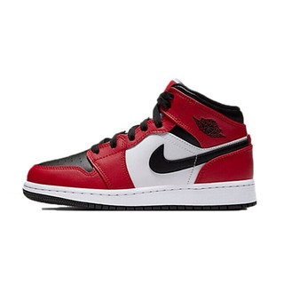 AIR JORDAN 正代系列 Air Jordan 1 Mid (GS) 大童篮球鞋 554725-069 红色/白 37.5
