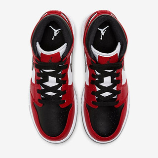 AIR JORDAN 正代系列 Air Jordan 1 Mid (GS) 大童篮球鞋 554725-069 红色/白 37.5