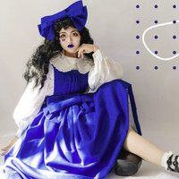 with puji 噗叽 Lolita洛丽塔 傲慢与偏见 限量大蝴蝶结背心裙 蓝色