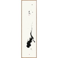 新中式禅意装饰画《奔流》 33x123cm 木色框