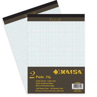 KAISA 凯萨 维塔斯系列 V02312 A4胶钉式装订拍纸本 横线 白色 2本装