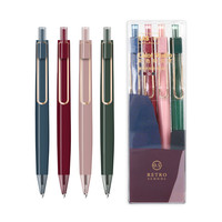 M&G 晨光 彩色研究室系列 AGPJ6406A 按动中性笔 复古色系 0.5mm 4支装