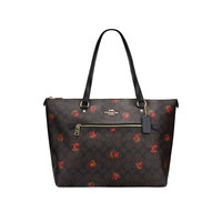 COACH 蔻驰 GALLERY系列 女士经典标志帆布托特包 F79609 IMOSN 棕黑色 大号