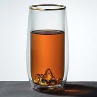 容山堂 金银烧雪山绿茶双层玻璃杯 约350ml