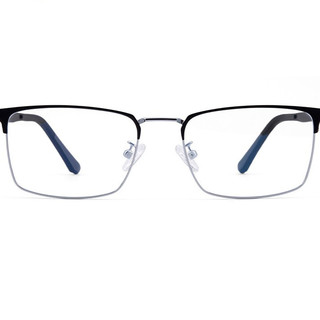 JingPro 镜邦 3069 黑银色合金眼镜框+1.60折射率 防蓝光镜片