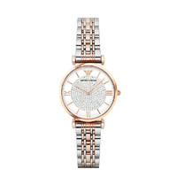 EMPORIO ARMANI 满天星手表女钢制表带圆形镶钻石英时尚女士手表 AR1926