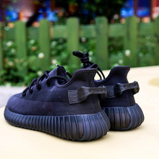 Adidas阿迪达斯运动鞋男鞋女鞋春季Yeezy椰子350黑天使Boost纯黑跑步鞋 GX3791黑武士 45