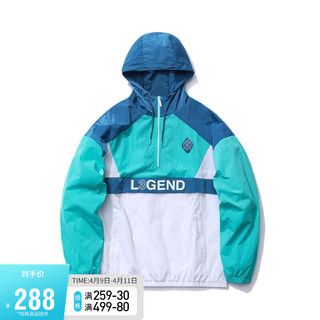 LI-NING 李宁 韦德系列 男子运动风衣 AFDR033-2 深宝石蓝/冰瓷绿/标准白 M