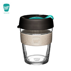 keepcup 澳洲进口咖啡杯拼色彩环钢化玻璃隔热水杯薄荷340ml