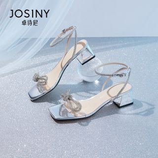 josiny卓诗尼蝴蝶结水钻凉鞋