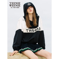 TEENIE WEENIE TeenieWeenie小熊2022新款女春夏季学院风轻薄休闲连帽运动外套TTJJ222404P 撞色 160/S