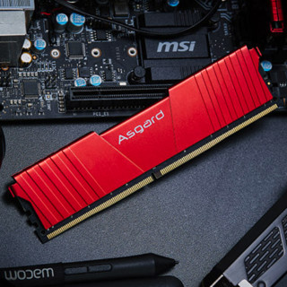 Asgard 阿斯加特 洛极T2系列 DDR4 3000MHz 台式机内存 马甲条 红色 16GB