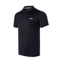 LI-NING 李宁 男子POLO衫 APLQ045-1 标准黑 M