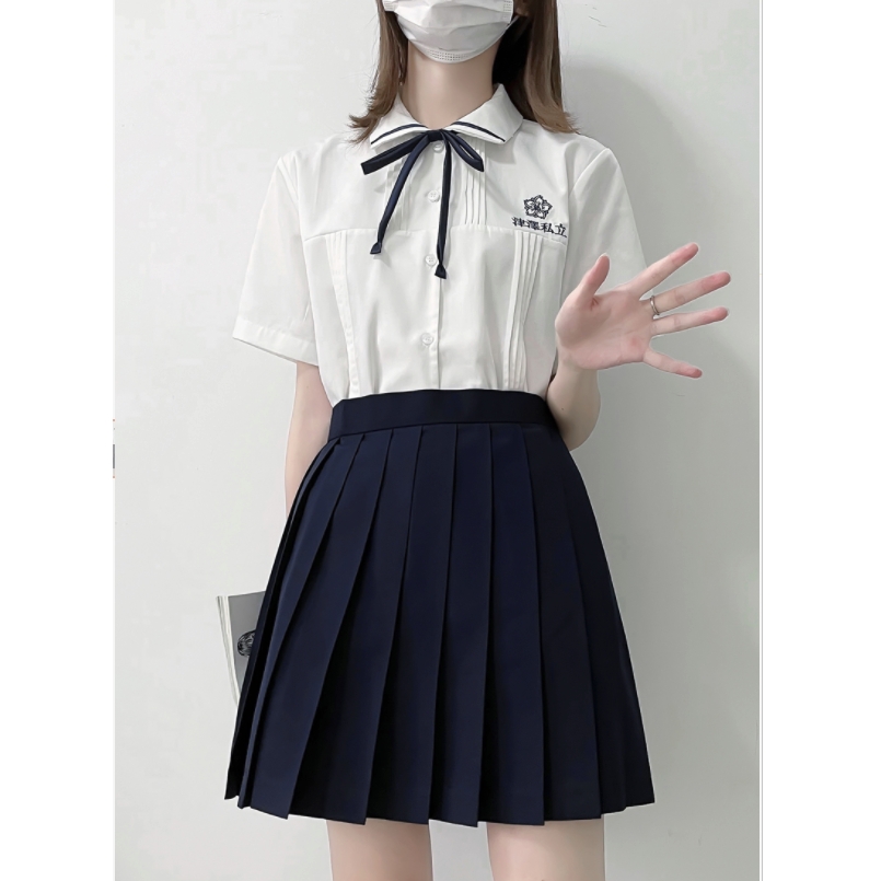 朴樱原创 JK制服 基础款百褶裙 绀色 43cm