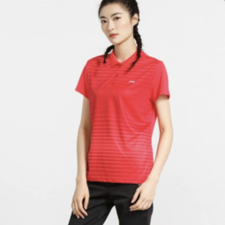 LI-NING 李宁 女子POLO衫 APLM262-2 朱砂红 M