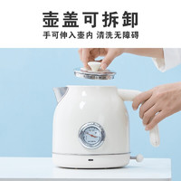 QCOOKER 圈厨 电热水壶1.7L大容量全自动复古开水壶恒温304不锈钢家用热水壶 橄榄绿